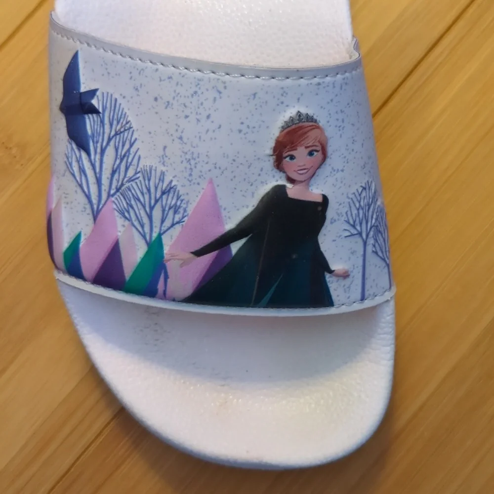 Adidas Kids Frozen Slide Sandals - White and Purple